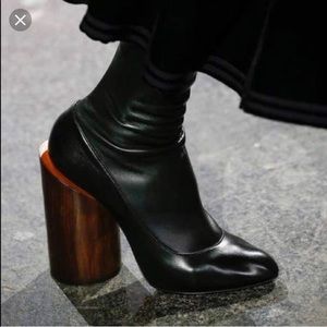 Givenchy size 6 runway wood heel leather booties